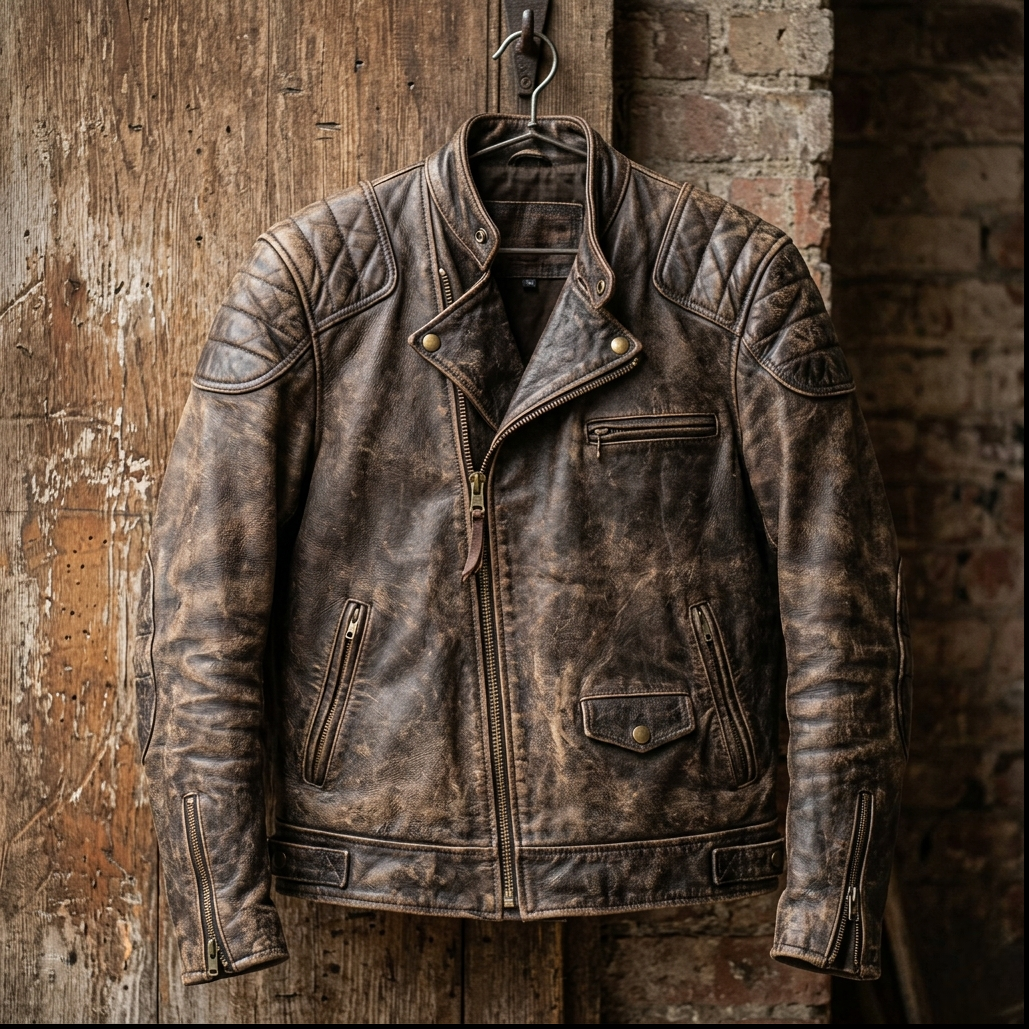 Distressed Leather Jacket